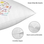 Personalized Word Cloud Birth Flower Heart Soft Throw Pillow Cover with 1-15 Names Mother's Day Birthday Housewarming Gift for Grandma Mom