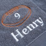 Personalized Embroidery Football Helmet Super Absorbent 100% Cotton Towel with Name and Number Birthday Team Gift for Football Players Lovers