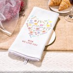 Personalized Heart Birth Flower Name Cloud Super Absorbent 100% Cotton Waffle Towel with 1-15 Names Birthday Mother's Day Gift for Mom Grandma Family