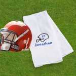 Personalized Embroidery Football Helmet Super Absorbent 100% Cotton Towel with Name and Number Birthday Team Gift for Football Players Lovers