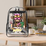 Personalized Coquette Bow Highland Cow Waterproof Clear Backpack with Adjustable Strap and Name Children's Day Birthday Gift for Kids