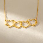 Collar con colgante en forma de corazón personalizado con 1-8 nombres de familiares joyería regalo de cumpleaños o Día de la Madre para mujeres
