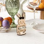 Gepersonaliseerd schattig konijntje houten geld houder met naam Paasmand Stuffers Home Decor Verjaardagscadeau voor jongens meisjes