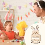 Gepersonaliseerd schattig konijntje houten geld houder met naam Paasmand Stuffers Home Decor Verjaardagscadeau voor jongens meisjes