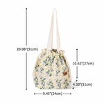 Personalised Embroidered Daisy Drawstring Lunch Bag with Engraved Name and Pockets Birthday Back to School Picnic Gift for Women Kids