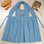 Tablier à volants rétro avec nom et sangle ajustable Cadeau de mariage pour manucure et cuisinier