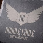 Personalised Set of 4 Engraved Logo Photo Slate Coaster with Bamboo Coaster Holder Office Decor Promotion Gift for Corporate Business Partner