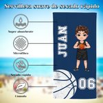 Toalla de playa personalizada de fútbol y voleibol con nombre y número regalo esencial para los amantes de los deportes de pelota