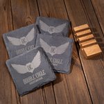 Personalised Set of 4 Engraved Logo Photo Slate Coaster with Bamboo Coaster Holder Office Decor Promotion Gift for Corporate Business Partner