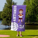 Toalla de playa personalizada de fútbol y voleibol con nombre y número regalo esencial para los amantes de los deportes de pelota
