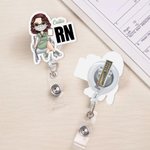 Personalizada de dibujos animados de personajes médicos de acrílico Insignia carrete con el nombre y el título del puesto de Apreciación de la Semana de la Enfermera de regalo para el médico de la enf