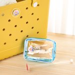 Personalized Portable Birth Flower Yarn Spinner Clear Name Storage Bag Set Crochet Knitting Accessories for Bogg Birthday Gift for Craft Lovers