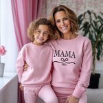 Personalised Multicolour Bow Grandma Soft Sweatshirt Hoodie with 1-12 Grandkids' Names Mother's Day Birthday Gift for Grandma Mom