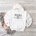 Personalised Multicolour Bow Grandma Soft Sweatshirt Hoodie with 1-12 Grandkids' Names Mother's Day Birthday Gift for Grandma Mom