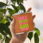 Personalised Funny Girls Night Out 6 oz Hip Flask with Name and Phrase Bachelorette Party Birthday Gift for Women