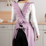 Tablier à volants rétro avec nom et sangle ajustable Cadeau de mariage pour manucure et cuisinier