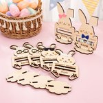 Gepersonaliseerd schattig konijntje houten geld houder met naam Paasmand Stuffers Home Decor Verjaardagscadeau voor jongens meisjes