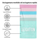 Asciugamano da spiaggia a strisce colorato e personalizzato, ad asciugatura rapida, con nome Summber, regalo essenziale per le vacanze delle donne e d