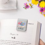 Marque-page magnétique en cuir PU avec nom Cadeau d'anniversaire pour un rat de bibliothèque