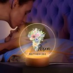 Veilleuse LED avec texte et socle en bois Décoration de la maison Cadeau de Pâques pour grand-mère maman enfants
