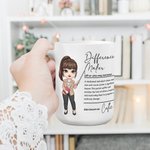 Taza de cerámica personalizada con nombre Difference Maker Cartoon Teaching Character 11 oz 15 oz Teacher's Day Back to School Appreciation Gift for Teachers