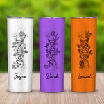 Henkilökohtainen DNA syntymä kukka 20 oz eristetty Skinny Tumbler nimi ja olki arvostus syntymäpäivälahja lääkäri Medical Staffille