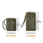 Personalised Cross Bible Verse Wristlet Tri-fold Leather Wallet with Name and Card Slots Birthday Baptism Gift for Christians Women