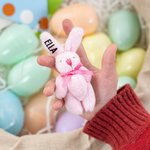 Gepersonaliseerd schattig klein pluche zak knuffelkonijntje knuffel speelgoed met naamkaartje paasmand vullers vakantie Pasen verjaardagscadeau voor kinderen