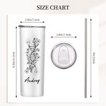 Henkilökohtainen DNA syntymä kukka 20 oz eristetty Skinny Tumbler nimi ja olki arvostus syntymäpäivälahja lääkäri Medical Staffille