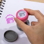 Personalized Portable Unique Design Colorful Self-Inking Teacher Stamp with Text Extracurricular Activities Award Teacher's Day Gift for Teacher