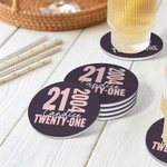 Personalised Set of 4 Eternal Birthday Non-slip Ceramic Coasters with Name and Age Home Decor Birthday Souvenir Gift for Family Friends