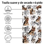 Toalla de playa de secado rápido personalizada con foto de mascota y nombre Accesorios de playa Regalo de vacaciones para amantes de perros y gatos