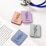 Henkilökohtainen Line DNA Birth Flower Magneettinen nahkainen kirjanmerkki Clip nimi lukeminen paperitarvikkeet tarvikkeet syntymäpäivälahja kirjanpainajat lukijat