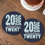 Personalised Set of 4 Eternal Birthday Non-slip Ceramic Coasters with Name and Age Home Decor Birthday Souvenir Gift for Family Friends
