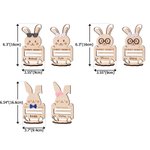 Gepersonaliseerd schattig konijntje houten geld houder met naam Paasmand Stuffers Home Decor Verjaardagscadeau voor jongens meisjes