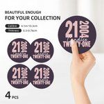Personalised Set of 4 Eternal Birthday Non-slip Ceramic Coasters with Name and Age Home Decor Birthday Souvenir Gift for Family Friends
