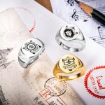 Bague chevalière blason familial personnalisée avec gravure signe héraldique - Cadeau d'anniversaire et fête des Pères pour famille et ami
