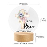 Veilleuse LED avec texte et socle en bois Décoration de la maison Cadeau de Pâques pour grand-mère maman enfants