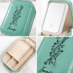 Boîte à bijoux personnalisée avec nom et miroir de maquillage LED à couleur changeante pour la fête des mères Cadeau d'anniversaire pour les médecins et le personnel médical