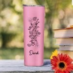Henkilökohtainen DNA syntymä kukka 20 oz eristetty Skinny Tumbler nimi ja olki arvostus syntymäpäivälahja lääkäri Medical Staffille