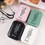 Boîte à bijoux personnalisée avec nom et miroir de maquillage LED à couleur changeante pour la fête des mères Cadeau d'anniversaire pour les médecins et le personnel médical