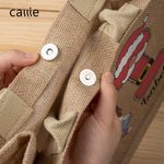 Personalizzato Natale personaggio dei cartoni animati riutilizzabile nome alce pupazzo di neve borsa di iuta con iniziale Natale regalo di compleanno per la famiglia amico