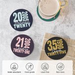 Personalised Set of 4 Eternal Birthday Non-slip Ceramic Coasters with Name and Age Home Decor Birthday Souvenir Gift for Family Friends