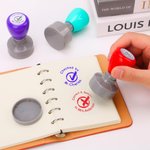 Personalized Portable Unique Design Colorful Self-Inking Teacher Stamp with Text Extracurricular Activities Award Teacher's Day Gift for Teacher