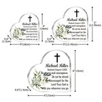 Personalisiertes Kreuz herzförmig Acryl Plaque mit Namen und Text Kommunion Party Home Decor Taufe Geschenk für Familie Freund
