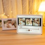 Personalisierter LED Fotorahmen | Spiegel | im Musik-Player Design | mit Namen und Text | Geschenk für Paare Familie und Freunde