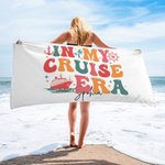 Personlig In My Cruise Era Överdimensionerad strandhandduk med namn Superabsorberande kryssningsresa Sommarsemester Födelsedagspresent för familj Vänner