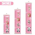 Personalized Stars Clouds Cute Zebra Tiger Forest Animals Hanging Growth Chart with Name Nursery Room Decor Birthday Christmas Gift for Boys Girls
