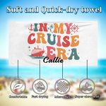 Personlig In My Cruise Era Överdimensionerad strandhandduk med namn Superabsorberande kryssningsresa Sommarsemester Födelsedagspresent för familj Vänner