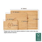 Tabla para cortar embutidos de bambú FSC con monograma grabado y ranura para zumo Decoración de hogar Regalo de boda para pareja Familia 13